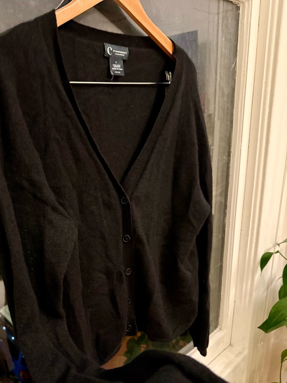 Bloomingdale's Black Cashmere V-Neck Cardigan
